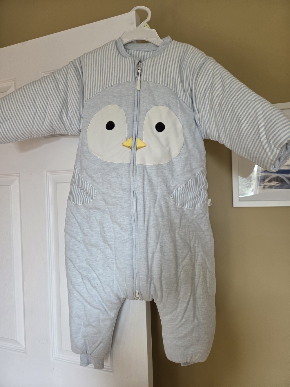Blue Penguin One-Piece Sleeper for Kids